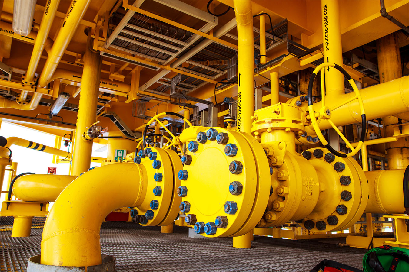 Offshore Industry oil and gas production petroleum pipeline.
